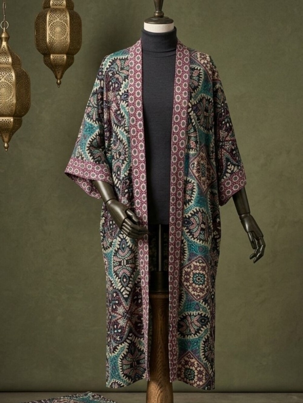 UMGEE Boho Style Geometric Style Duster